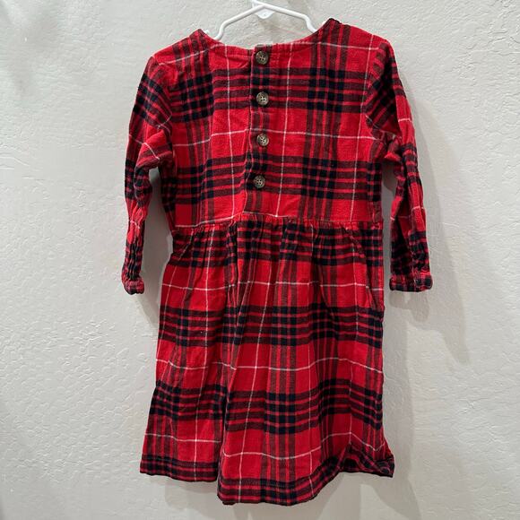 Hanna Andersson Red Festive Plaid Flannel Dress - Picture 6 of 9